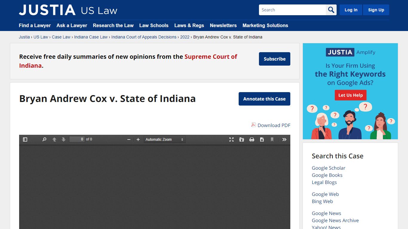 Bryan Andrew Cox v. State of Indiana :: 2022 :: Indiana Court of ...